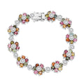 D'Joy Premium Multi-Tourmaline and Moissanite 13.25 ctw Bracelet in Rhodium Over Sterling Silver (6.50 In) - Sticky add to cart bar