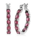 EverTrue Orissa Rhodolite Garnet 10.80 ctw Hoop Earrings in Stainless Steel - Sticky add to cart bar