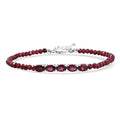 D'Joy Orissa Rhodolite Garnet 18.50 ctw Beaded Bracelet in Sterling Silver (7.25 In) - Sticky add to cart bar