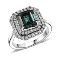 Certified & Appraised Rhapsody 950 Platinum AAAA Monte Belo Indicolite, Diamond (E-F, VS) (0.61 cts) Ring (Size 10.0) (7.22 g) 3.85 ctw - Sticky add to cart bar