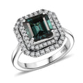 Certified & Appraised Rhapsody 950 Platinum AAAA Monte Belo Indicolite, Diamond (E-F, VS) (0.61 cts) Ring (Size 8.5) (7.22 g) 3.85 ctw - Sticky add to cart bar