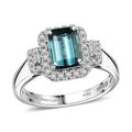 Certified & Appraised Rhapsody 950 Platinum AAAA Monte Belo Indicolite, Diamond (E-F, VS) (0.35 cts) Ring (Size 10.0) (6.05 g) 2.02 ctw - Sticky add to cart bar