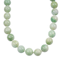 Natural Jade 875.00 ctw Beaded Knotted Necklace in Rhodium Over Sterling Silver (18-22 Inches)