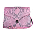 Grand Pelle Camel Genuine Python Leather Flap Bag (9.84"x7.67"x2.75") with Shoulder Strap - Sticky add to cart bar