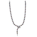 GP Trionfo Collection Rainbow Moonstone and Multi Gemstone 10.80 ctw Serpentine Necklace 18 inches in Rhodium Over Sterling Silver - Sticky add to cart bar