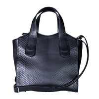 Grand Pelle Pink Genuine Python Leather Tote Bag (9.05"x9.44"x4.92") with Shoulder Strap