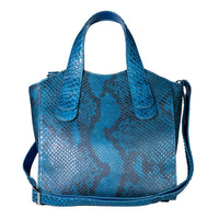 Grand Pelle Pink Genuine Python Leather Tote Bag (9.05"x9.44"x4.92") with Shoulder Strap