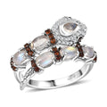GP Rainbow Moonstone, Multi Gemstone Ring in Rhodium Over Sterling Silver (Size 10.0) 2.10 ctw - Sticky add to cart bar