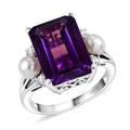 GP African Amethyst, Multi Gemstone Ring in Rhodium Over Sterling Silver (Size 10.0) 8.00 ctw - Sticky add to cart bar