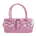 The Grand Pelle Handcrafted Natural Genuine Python Leather Barrel Bag (9.45"x6.29"x12.59") - Sticky add to cart bar