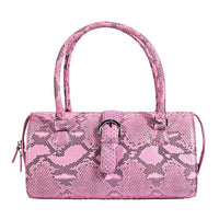 The Grand Pelle Handcrafted Natural Genuine Python Leather Barrel Bag (9.45"x6.29"x12.59")