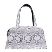 The Grand Pelle Handcrafted Natural Genuine Python Leather Trapeze Tote Bag (15.15"x8.26"x4.33")