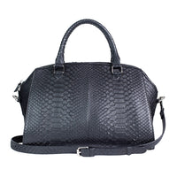 The Grand Pelle Handcrafted Natural Genuine Python Leather Satchel Bag with Shoulder Strap