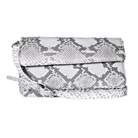 Grand Pelle Natural Genuine Python Leather Shoulder Flap Bag (9.44"x5.78"x3.15")