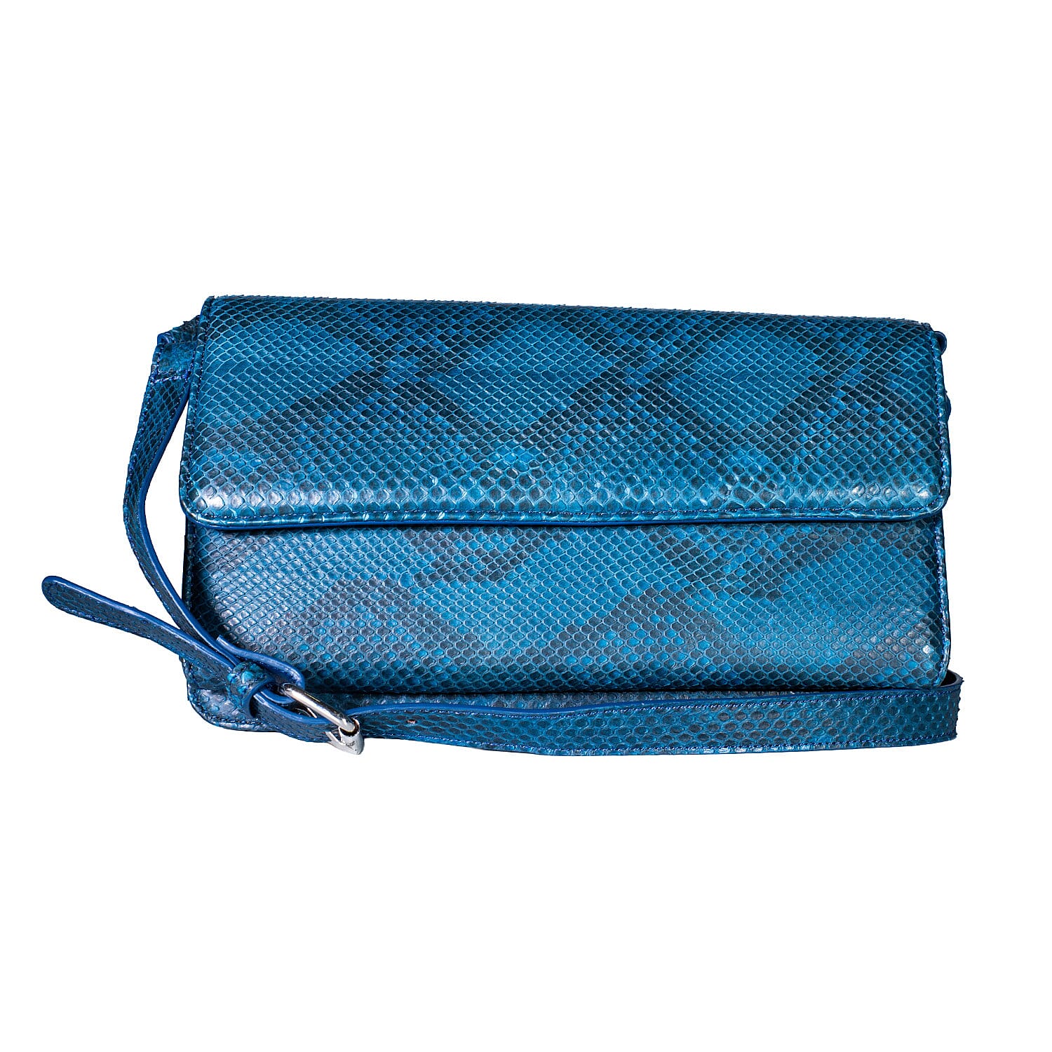 Grand Pelle Natural Genuine Python Leather Shoulder Flap Bag (9.44"x5.78"x3.15")