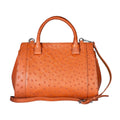 Doorbuster Grand Pelle Brown Genuine Ostrich Leather Tote Bag (12.06"x8.66"x4.03") - Sticky add to cart bar