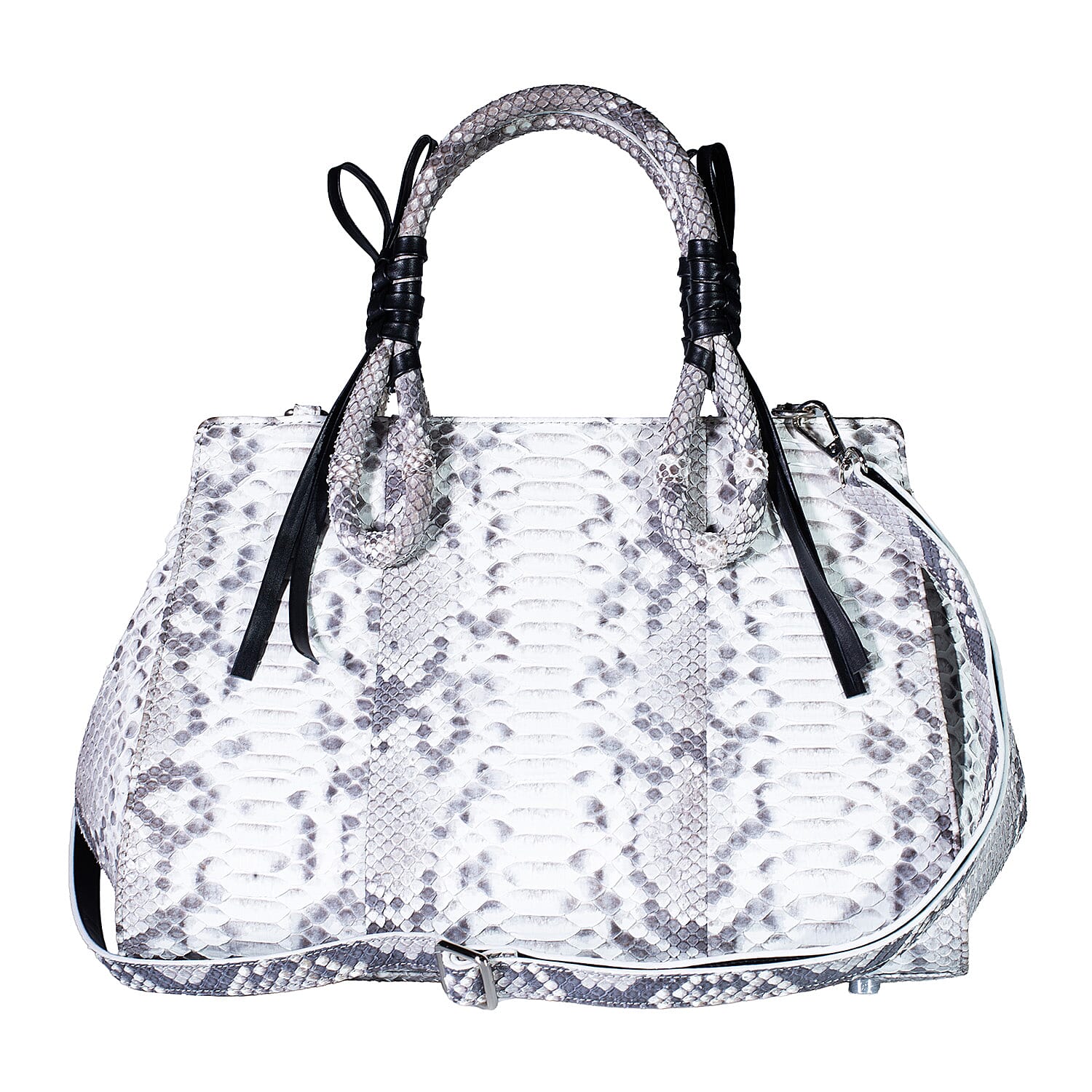 Grand Pelle Natural Genuine Python Leather Tote Bag (12.99"x9.4"x6.29")