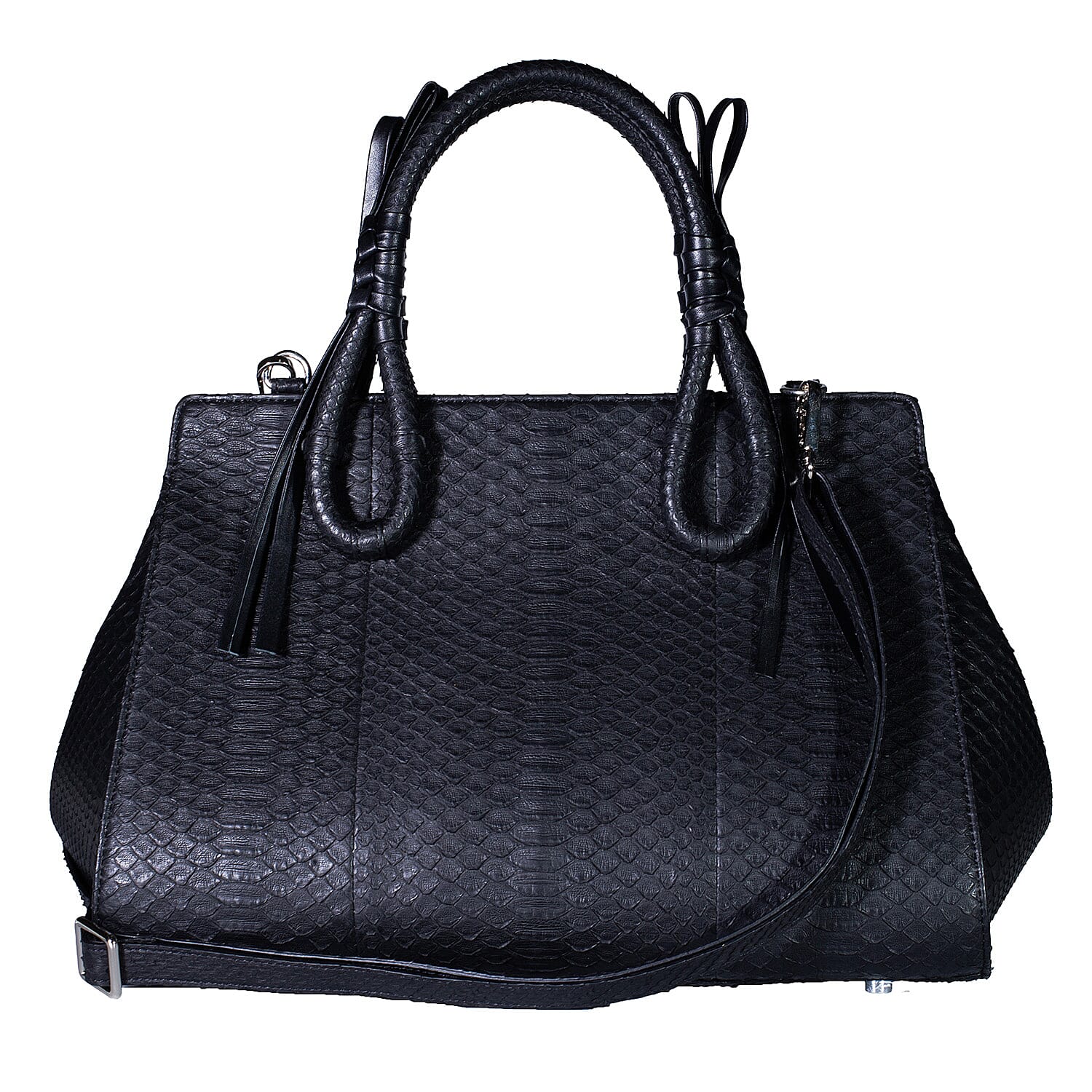 Grand Pelle Natural Genuine Python Leather Tote Bag (12.99"x9.4"x6.29")