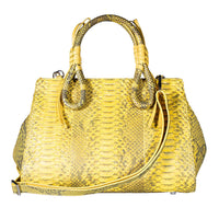 Grand Pelle Natural Genuine Python Leather Tote Bag (12.99"x9.4"x6.29")
