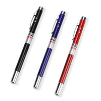 Black, Navy and Brown Set of 3 Teaching Whip Pen with Silver Body