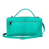 The Grand Pelle Handcrafted Natural Genuine Python Leather Clutch Bag (10.03"x5.89"x4.13") with Shoulder Strap