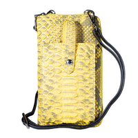 Grand Pelle Natural Genuine Python Leather Zip Clutch (7.48"x4.13"x1.96") with Snap Pocket