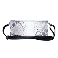 Grand Pelle Natural Genuine Python Leather Envelope Clutch (7.48"x3.74"x1.18") with Shoulder Strap