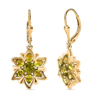 D'Joy Premium Hebei Peridot 3.20 ctw Earrings in 14K YG Over Sterling Silver