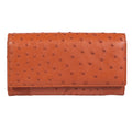 The Grand Pelle Brown Ostrich Genuine Python Leather Envelope Clutch Bag (7.48"x3.93"x1.18") - Sticky add to cart bar