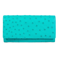 The Grand Pelle Brown Ostrich Genuine Python Leather Envelope Clutch Bag (7.48"x3.93"x1.18")