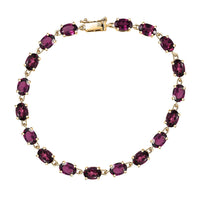 Luxoro AAA Radiant Ember Garnet 17.35 ctw Bracelet in 10K Yellow Gold (7.25 In)