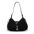 Closeout Vintage Havana Black Faux Leather Quilted Shoulder Bag - Sticky add to cart bar
