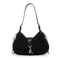 Closeout Vintage Havana Black Faux Leather Quilted Shoulder Bag