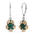 EverTrue African Malachite and White Zircon 9.75 ctw Floral Earrings in 18K YG Plated and Platinum Bond - Sticky add to cart bar