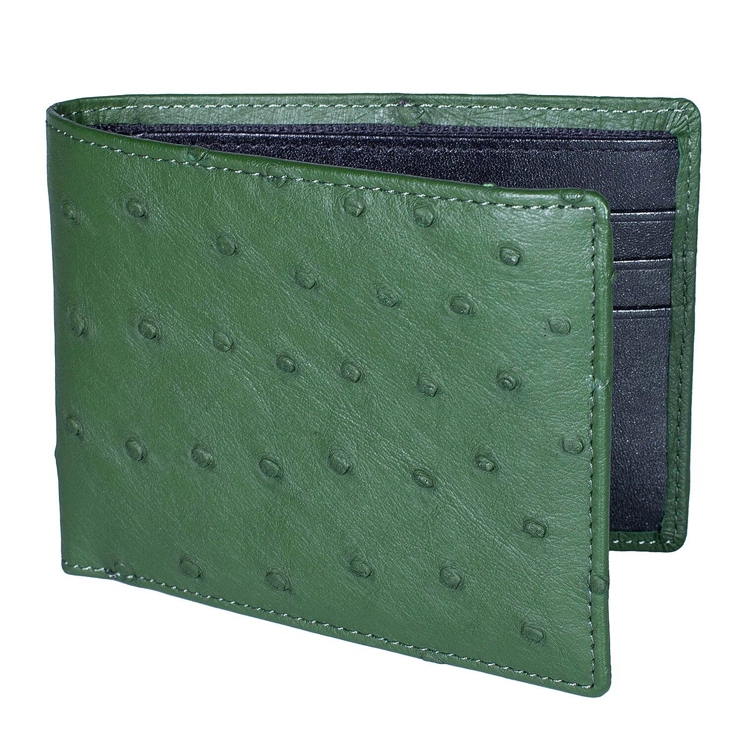 The Grand Pelle Brick Brown Ostrich Genuine Python Leather Wallet (4.92"x3.74"x1.18")
