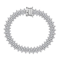 D'Joy White Zircon 17.75 ctw Bracelet in Rhodium Over Sterling Silve (7.25 In)