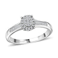 D'Joy Diamond Fancy Ring in Rhodium Over Sterling Silver (Size 10.0) 0.33 ctw - Sticky add to cart bar