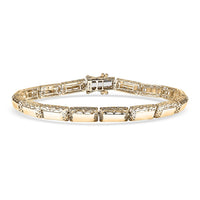 Luxoro 10K Yellow Gold Bar Link Bracelet (6.50 In) 7.08 Grams