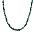 African Malachite and Shungite 230.00 ctw Beaded Necklace in Stainless Steel 18-20 Inches - Sticky add to cart bar