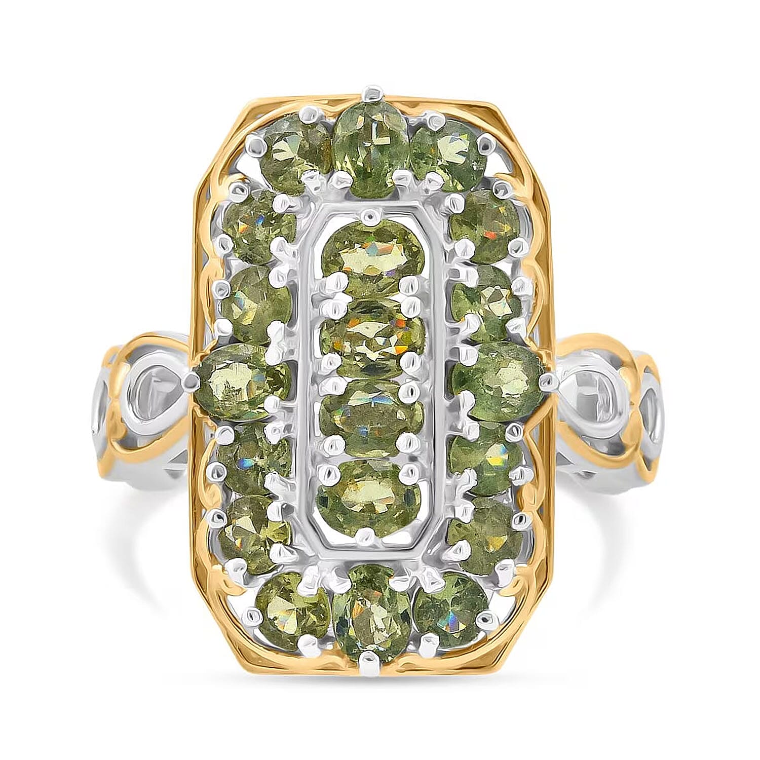 D'Joy Ambanja Demantoid Garnet Ring in 18K Vermeil YG Over Sterling Silver (Size 8.0) 3.75 ctw