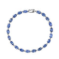 Luxoro 10K White Gold AAA Ceylon Sapphire Bracelet (7.25 In) 12.22 ctw - Sticky add to cart bar