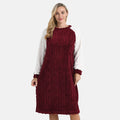 Tamsy Burgundy Fleece Lounger - One Size Fits Most - Sticky add to cart bar