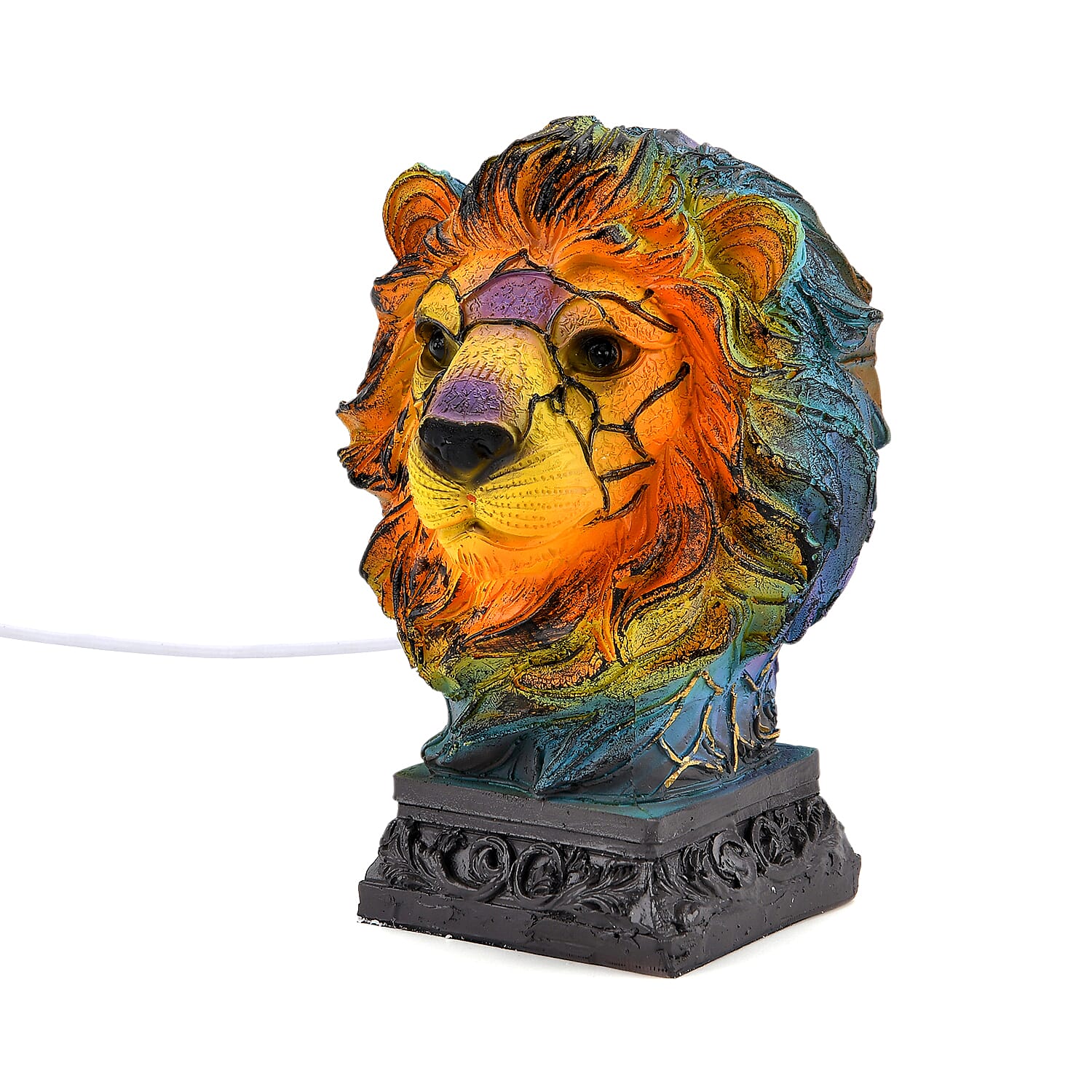 Livmore Resin Lion Shaped Multicolor Light (3.94"×5.51")