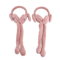 Tamsy Set of 2 Plain Pink and Animal Face Earmuff with Moving Jumping Rabbit Ears