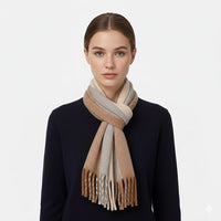 Tamsy Blue with Multi Color Scarf with Fringes