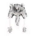 Tamsy White Hat with Bicolor Long Fur and Ears Decoration - Sticky add to cart bar