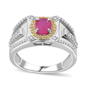 TLV D'Joy Mozambique Ruby, Multi Gemstone Men's Ring in Rhodium Over Sterling Silver (Size 10.0) 2.15 ctw - Sticky add to cart bar