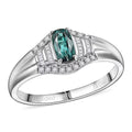 Certified & Appraised Luxoro 10K White Gold AAA Monte Belo Indicolite, Diamond (G-H, I2) (0.22 cts) Ring (Size 10.0) 0.94 ctw - Sticky add to cart bar