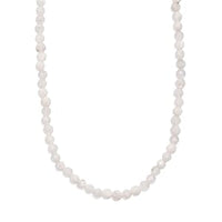 White Moonstone 28.00 ctw Necklace in Rhodium Over Sterling Silver 20 Inches