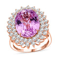 10K Rose Gold AAAA Patroke Kunzite, Luxuriant Lab Grown Diamond (G-H, SI) Ring (Size 6.0) (4 g) 14.50 ctw - Sticky add to cart bar